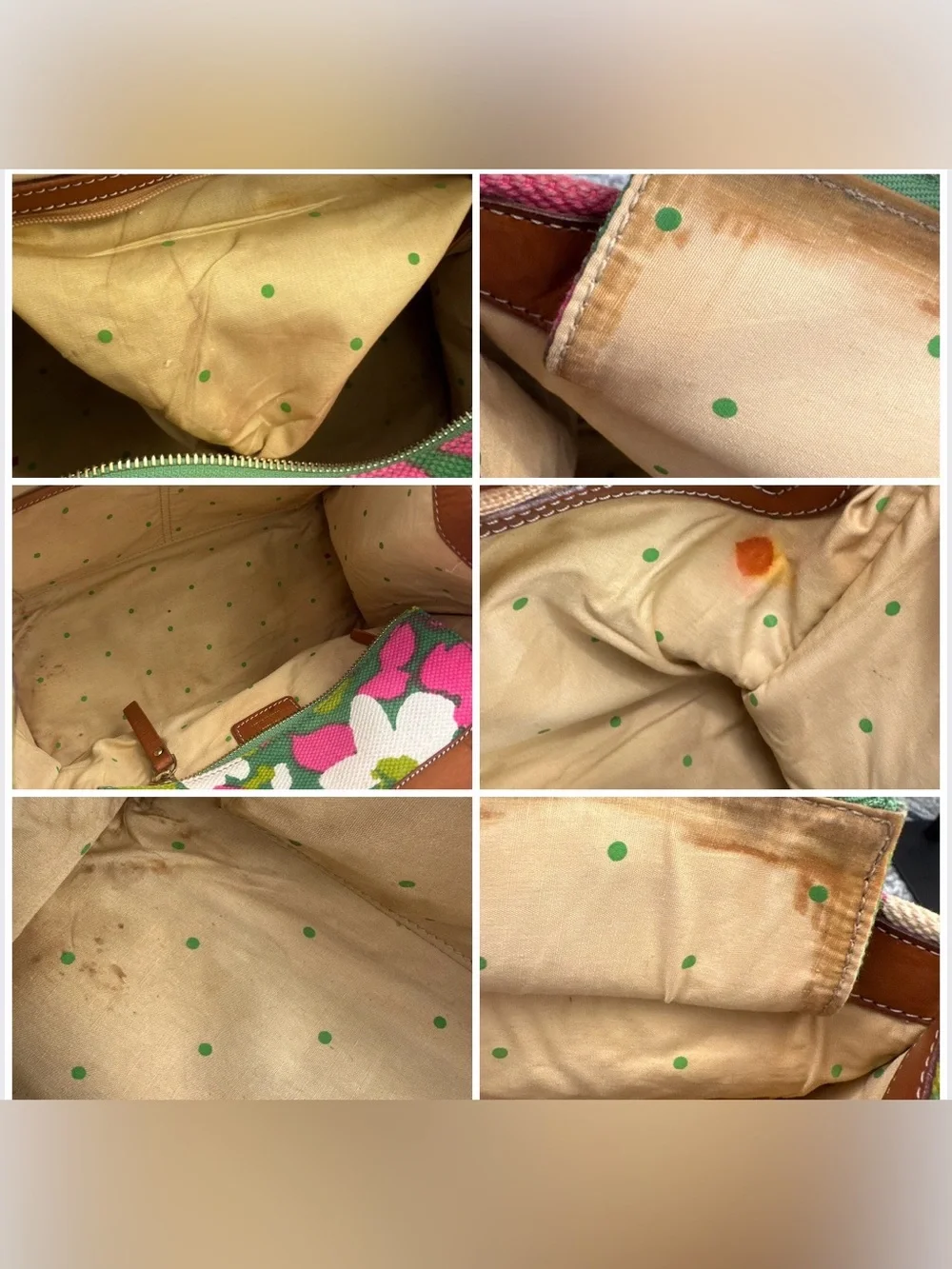 Vintage Kate Spade Boho Retro Summer Spring Floral Handbag Tote **Fair READ**